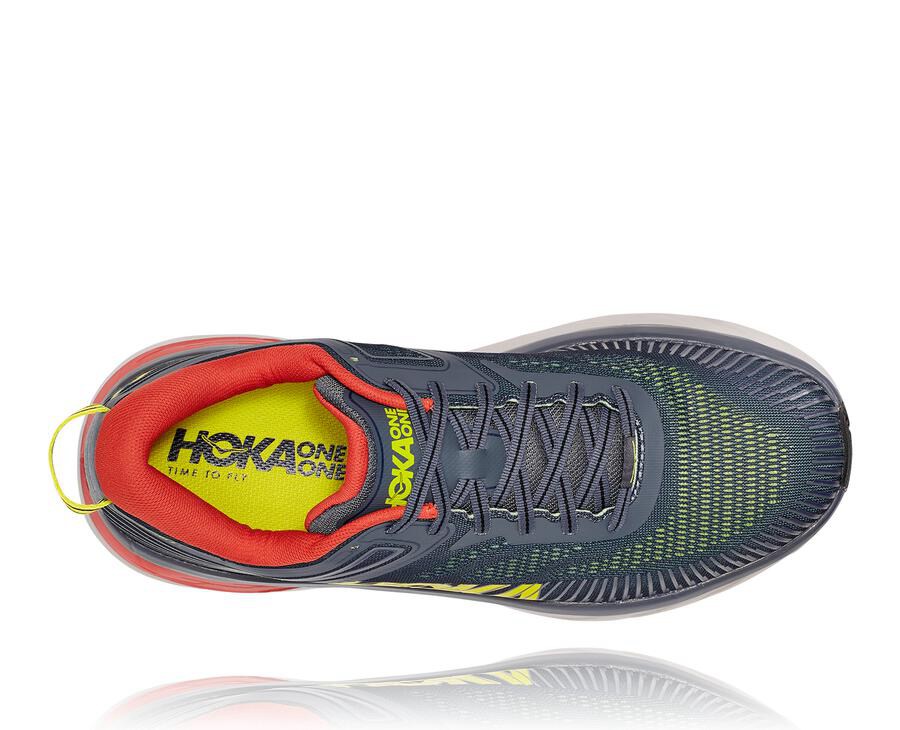 Hoka One One Mens Running Shoes - Bondi 7 - Navy - WUOJ70214